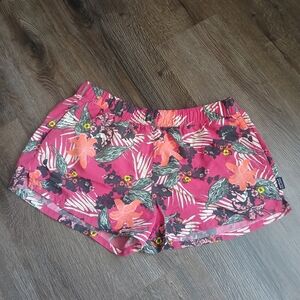 Patagonia Women's W's Barely Baggies Kelp Garden pink topical shorts size medium